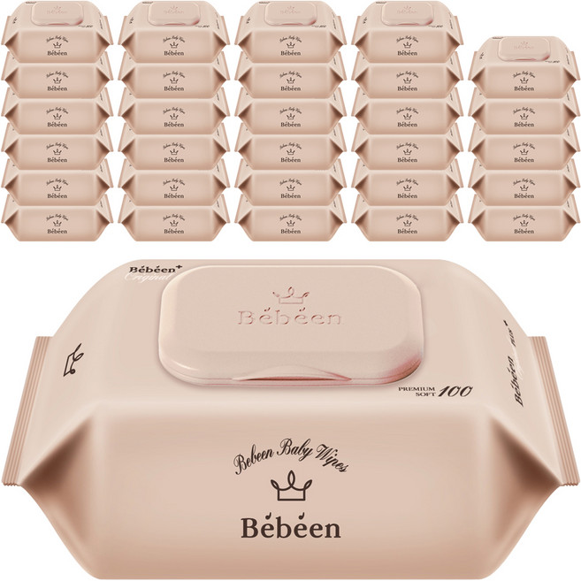 베베앙 오리지널 플러스 유아물티슈 캡형, 55g, 100매, 40개