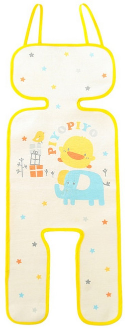 PiYOPiYO 黃色小鴨 涼感冰絲座墊涼蓆 30 x 78.4cm, 黃色, 1個