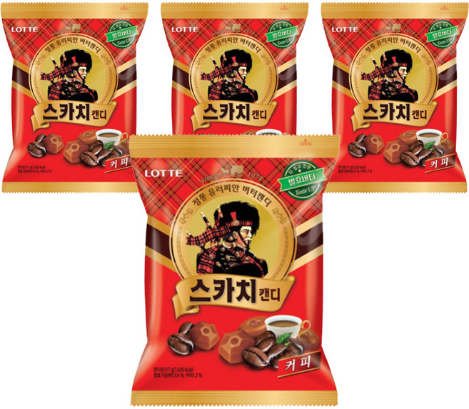 롯데웰푸드 스카치캔디 커피맛, 317g, 4개