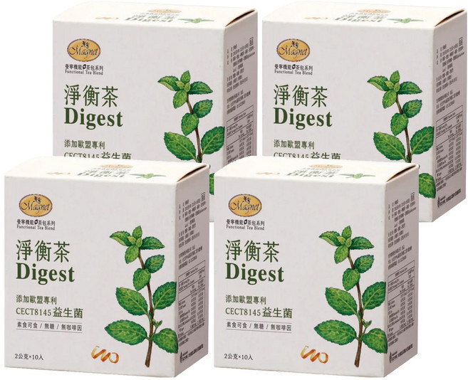 Magnet 曼寧淨衡茶 無咖啡因草本茶 添加益生菌, 2g, 10包, 4盒