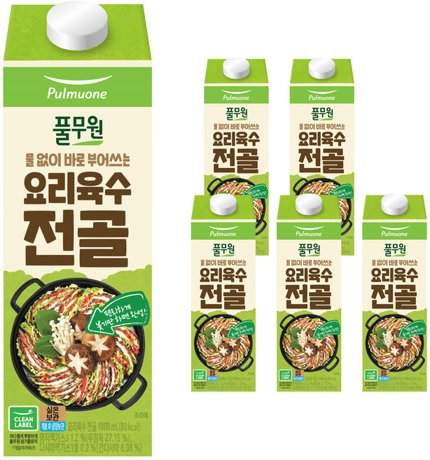 풀무원 요리육수 전골, 1L, 6개