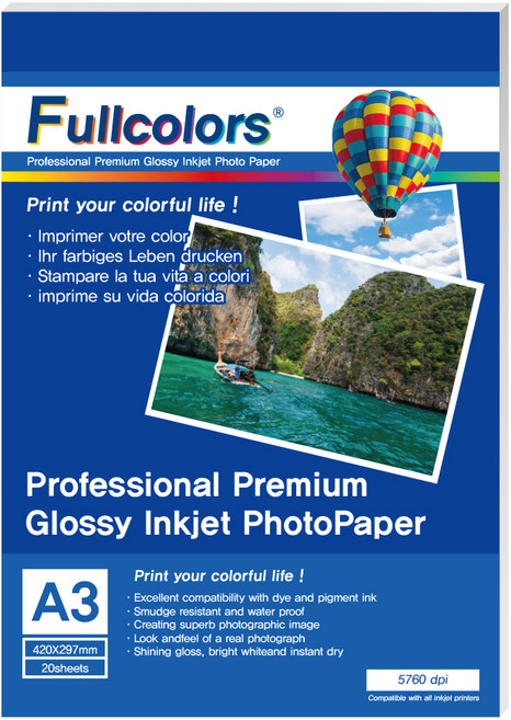풀컬러즈 포토용지 180g, A3, 20개