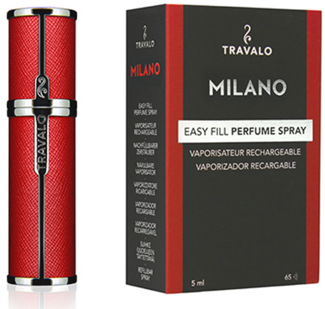트라발로 밀라노 펌핑식 충전 휴대용 향수공병 5ml, 레드, 1개