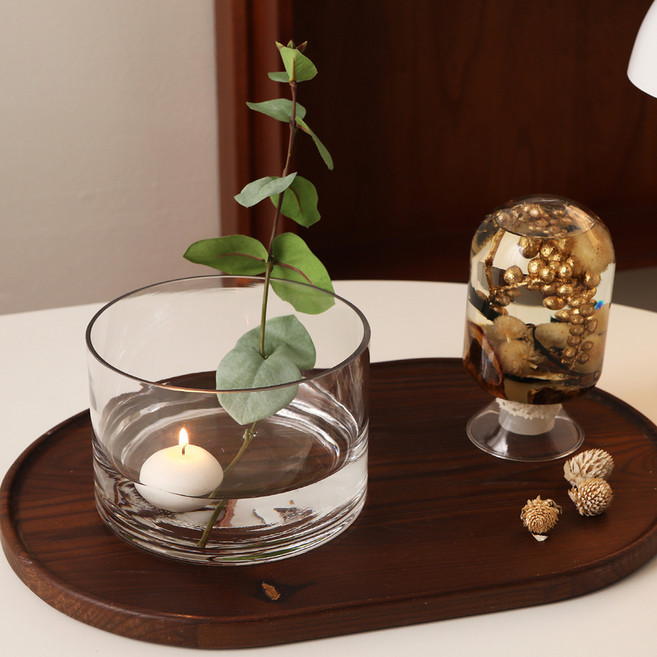 삼호유리 스윗 원형 화병, 투명