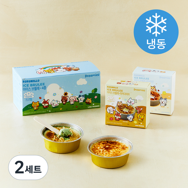 로로멜로 아이스 브륄레 드리미즈 에디션 80g x 4종 세트 (냉동), 2세트