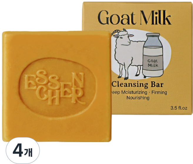 에센시에르 산양유 클렌징 비누, 4개입, 100g