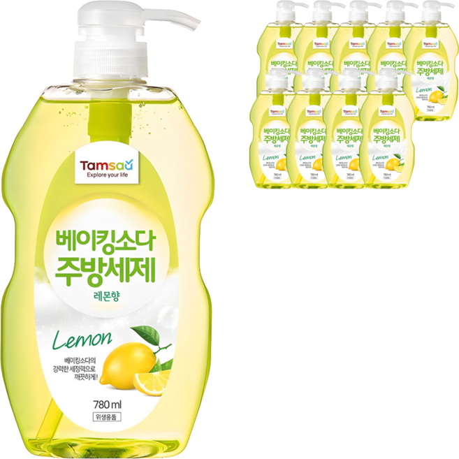 탐사 베이킹소다 주방세제 레몬향, 780ml, 10개