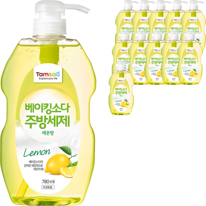 탐사 베이킹소다 주방세제 레몬향, 780ml, 12개