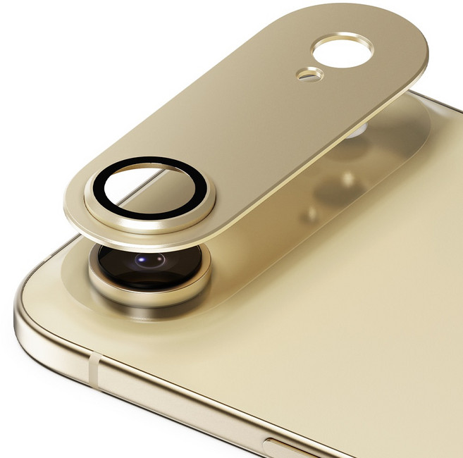 신지모루 메탈 풀커버 프로텍터 강화유리 휴대폰 카메라 액정보호필름 세트 골드, 1세트