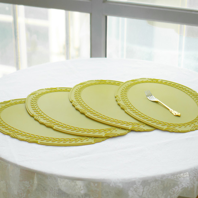 시라쿠스 로렐 실리콘 매트 4p, 올리브, 43 x 30 cm, 4개