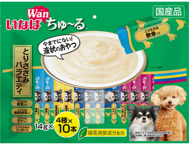 INABA Churu 汪啾嚕 肉泥超值多入組 DS-161, 雞肉綜合口味, 560g, 1袋