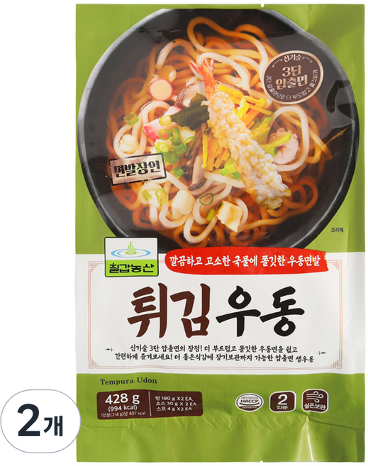 칠갑농산 튀김우동, 2개, 428g