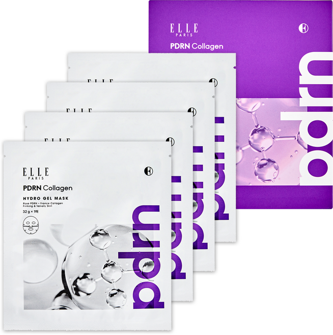 ELLE PARIS PDRN 콜라겐 하이드로겔 마스크 [탄력 개선 임상], 4개입, 1개
