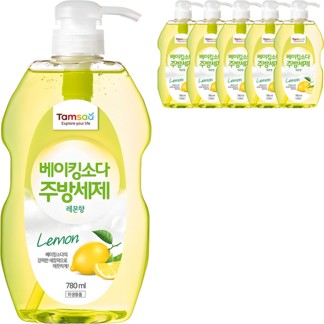 탐사 베이킹소다 주방세제 레몬향, 780ml, 6개