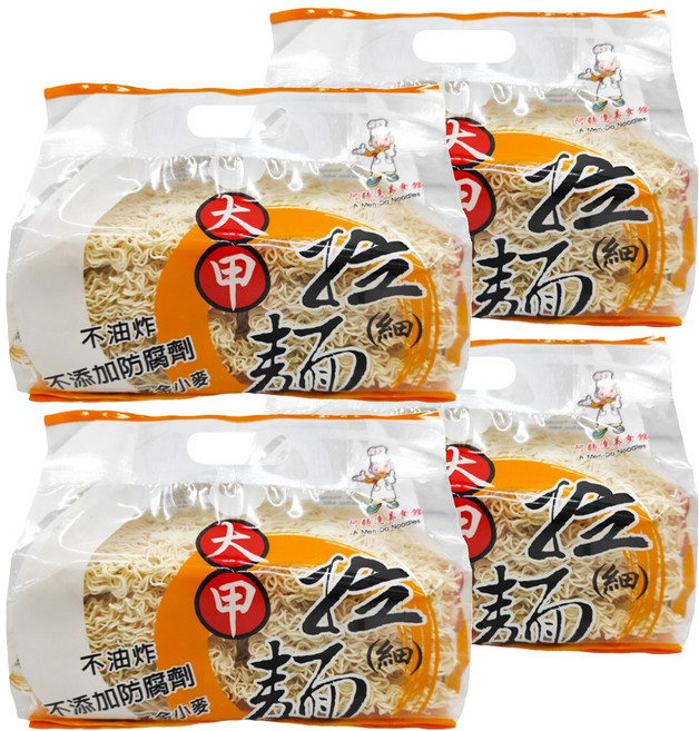 大甲佳旭 大甲手工拉麵 細麵, 600g, 4包