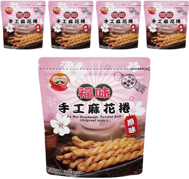 福味 手工麻花捲 原味, 75g, 5包