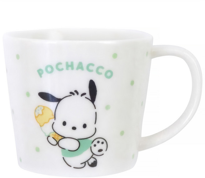 kanesho 金正陶器 POCHACCO 陶瓷馬克杯, 帕洽狗 白色, 1個