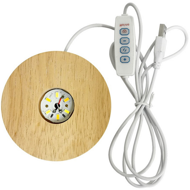 財神小舖 三段式LED實木燈底座 ZD-3010 10 x 10 x 2cm 大, 1個