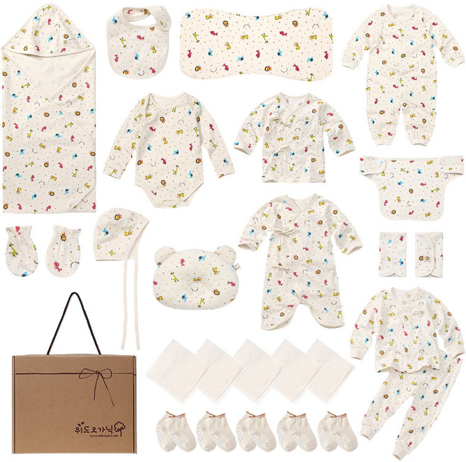위드오가닉 신생아 아기기린 출산 선물 세트