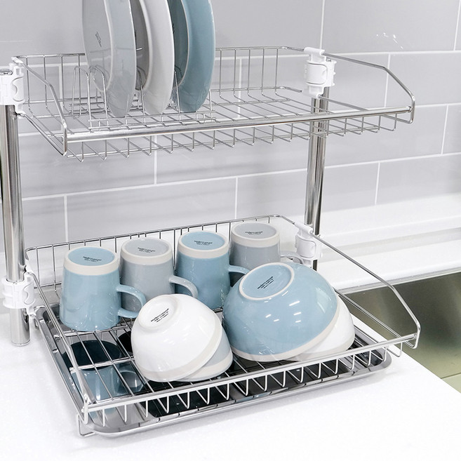 스파이더락 원터치 식기건조대, 2단, 혼합색상, 1개