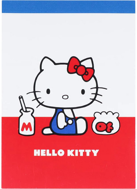 sun-star hello kitty 50週年迷你便條紙, 經典圖騰, 100張, 1入
