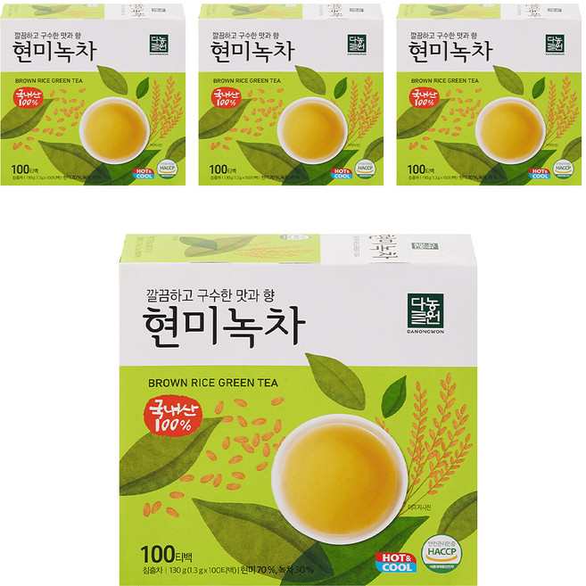 다농원 현미녹차 100티백, 1.3g, 100개입, 4개