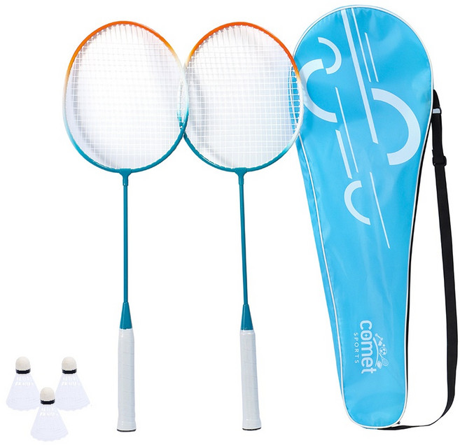 코멧 스포츠 배드민턴 라켓 2p + 셔틀콕 3p + 라켓 가방 1p 세트, 1세트