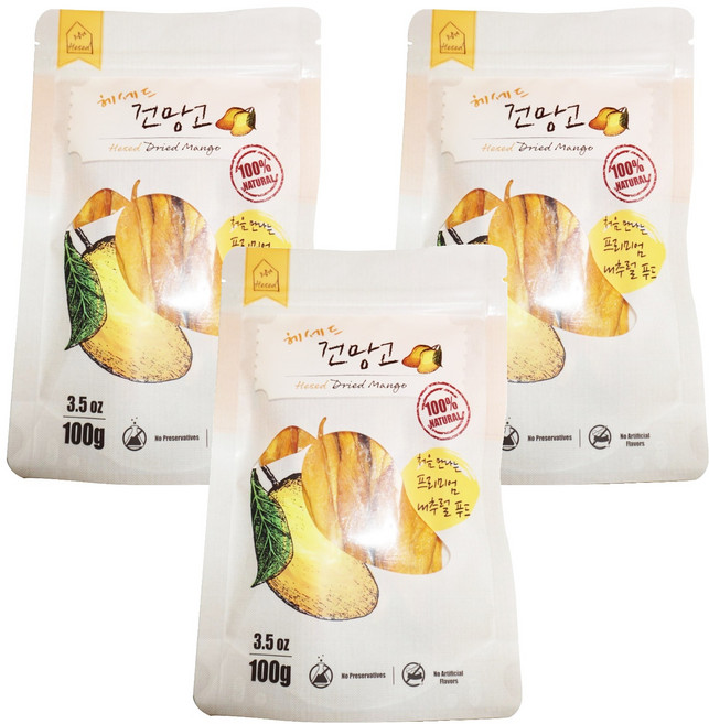 헤세드 건망고, 3개, 100g
