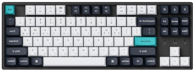 키크론 K8 MAX ALU 유무선 RGB 기계식 텐키리스 키보드 핫스왑, 카본 블랙, K8M-J10, 저소음 화이트축