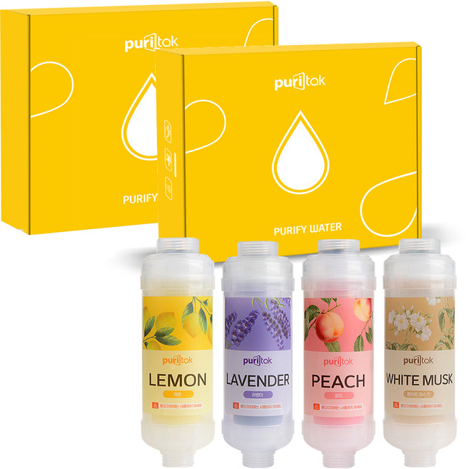 puritak 維他命香氛濾芯禮盒 4種香氛入, 2盒, 甜檸檬香+普羅旺斯薰衣草香+水蜜桃香+白麝香