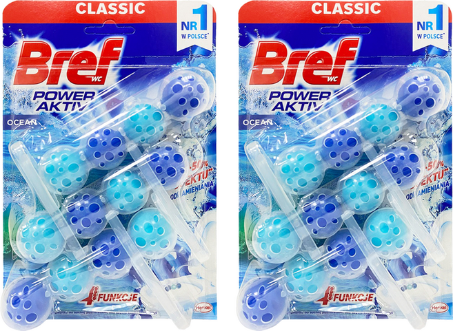 Bref 妙力 強力馬桶芳香清潔球 藍色 海洋香氛 3個, 150g, 2組