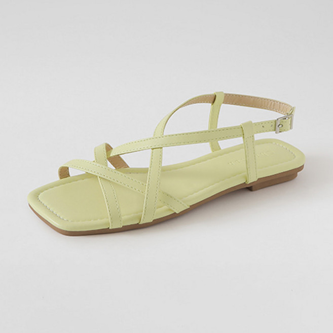 ChakanShoes 女款交叉帶涼鞋 SDLTS2f156, 檸檬黃, 225mm