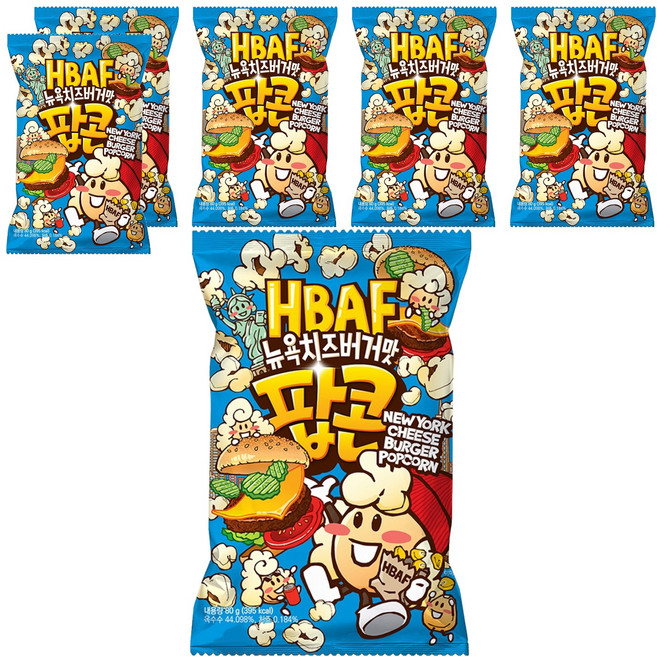 HBAF 紐約起司漢堡味爆米花, 80g, 6個