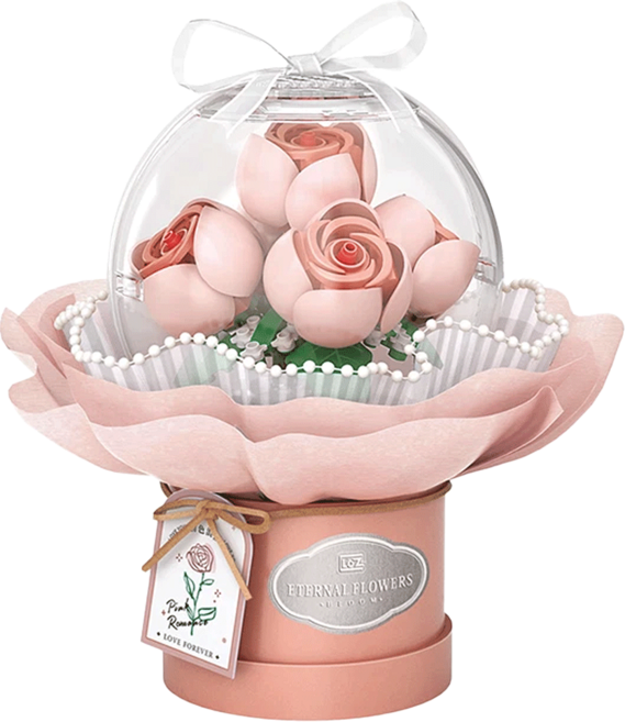 LoZ 1298 波波球花束 3歲以上, 粉色浪漫, 1盒