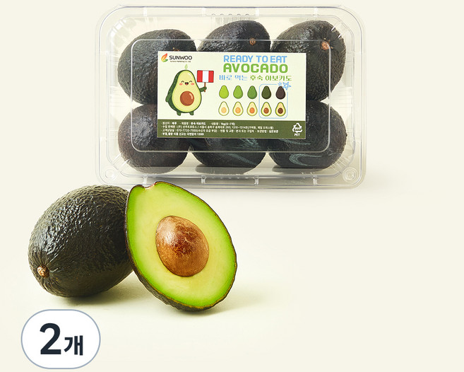 선우 페루산 바로 먹는 후숙과 아보카도, 2개, 1kg