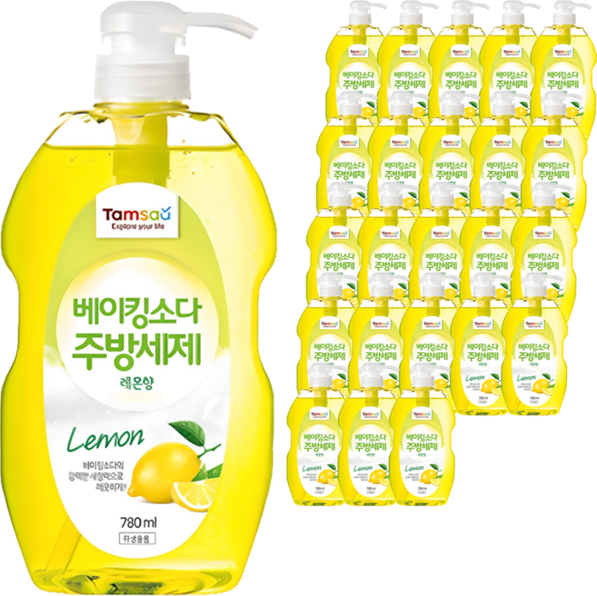 탐사 베이킹소다 주방세제 레몬향, 780ml, 24개