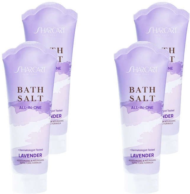 샤카트 올인원 배쓰솔트 두피스켈링 바디스크럽 라벤더향, 4개, 200g