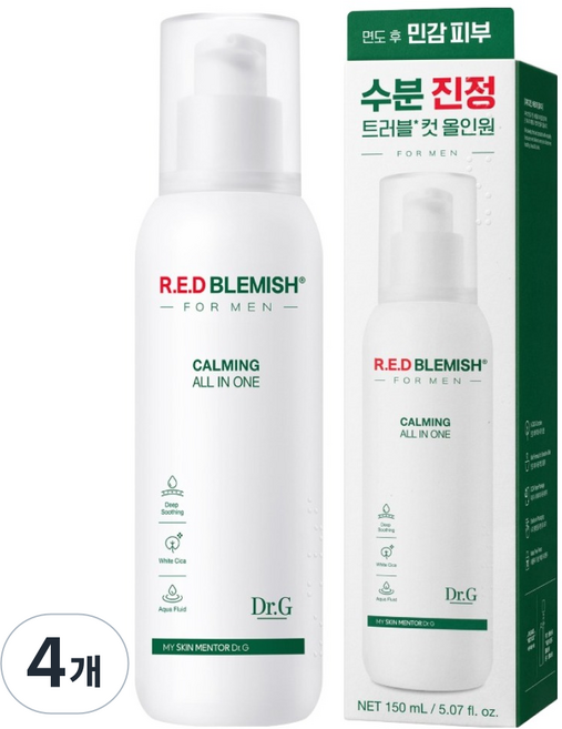 닥터지 레드 블레미쉬 포 맨 진정 올인원, 150ml, 4개