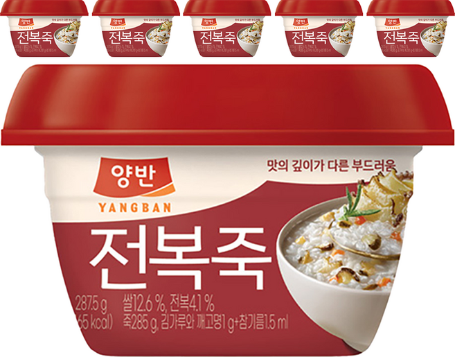 양반 전복죽, 287.5g, 6개