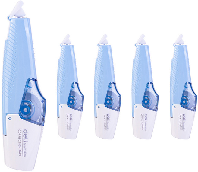 델리 수정테이프 5mm x 6m, 마카롱블루, 5개