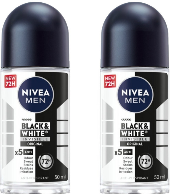 NIVEA 妮維雅 MEN 男士止汗爽身乳液 無印乾爽, 50ml, 2瓶