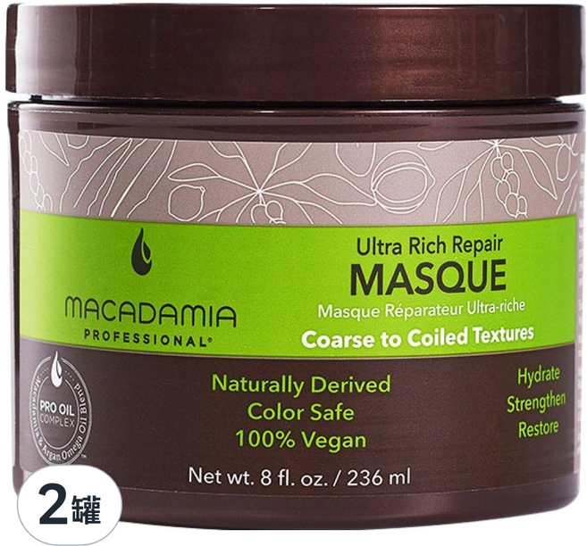 MACADAMIA BEAUTY 瑪卡奇蹟油 超潤澤髮膜, 236ml, 2件