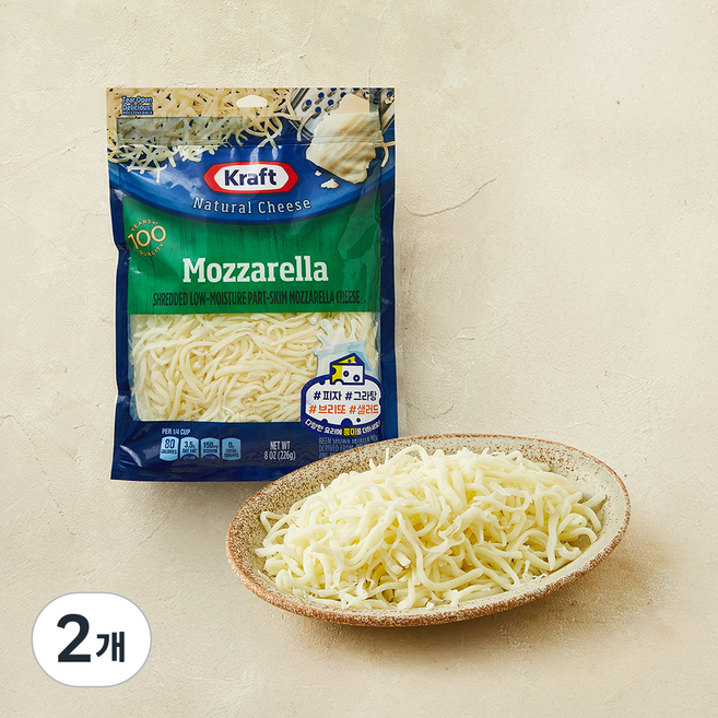크래프트 슈레드 모짜렐라 치즈, 226g, 2개, 1개입