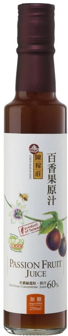 陳稼莊 百香果原汁 加糖, 250ml, 1瓶