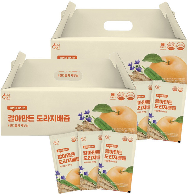 황금이네 국내산 갈아만든 도라지배즙, 100ml, 60개