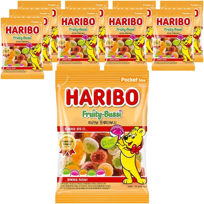 하리보 프루티부시 젤리, 100g, 10개 - 쿠팡