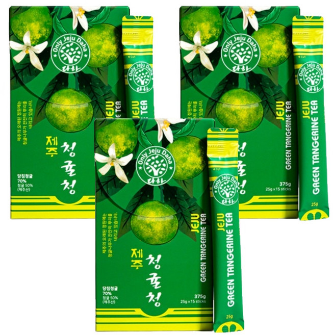 다하 제주 청귤청 스틱, 25g, 3개, 15개입