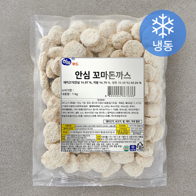 하늘푸드 안심 꼬마 돈까스 (냉동), 1kg, 1개