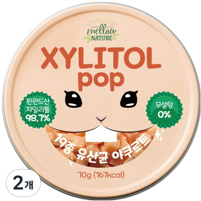 자일리톨팝 틴케이스 요구르트, 70g, 2개