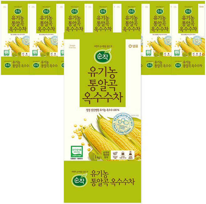 순작 유기농 통알곡 옥수수차, 1kg, 1개입, 8개